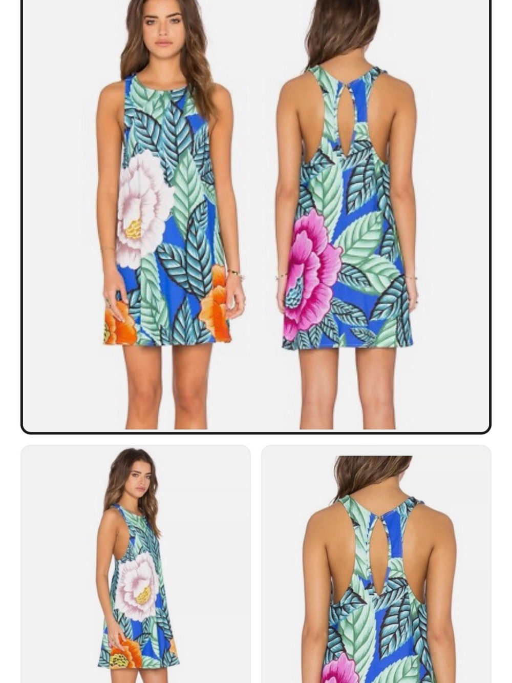 Mara Hoffman Blue Floral Racerback swing Dress